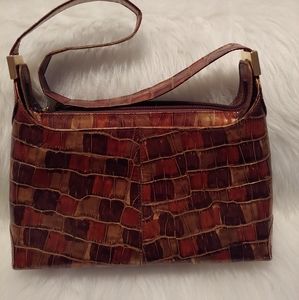 Stuart Weitzman Leather Croc Shoulder Bag